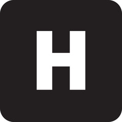 Helipad vector icon symbol, representing a helicopter landing pad, airport, emergency services, and aviation industry isolated on transparent background. Vector illustration.