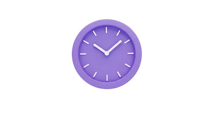 Purple clock icon isolated on transparent background