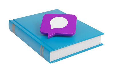Book with speech bubble icon isolated on transparent background