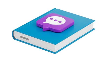 Book with chat icon isolated on transparent background