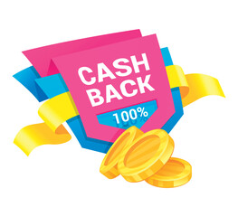 A vibrant cash-back offer sign highlighting the potential for up to 100 cashback, highlighting the benefits for shoppers looking to save while shopping.