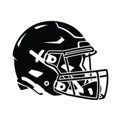 Fototapeta premium A striking black and white illustration of an american football helmet