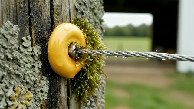 Watch These Perfect Raindrops Cling to the Twisted Wire