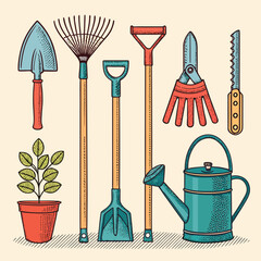 Elegant Gardening Work Tools Creative Visual