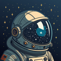 Crisp Astronaut Helmet With Refle High-Quality Stock Image