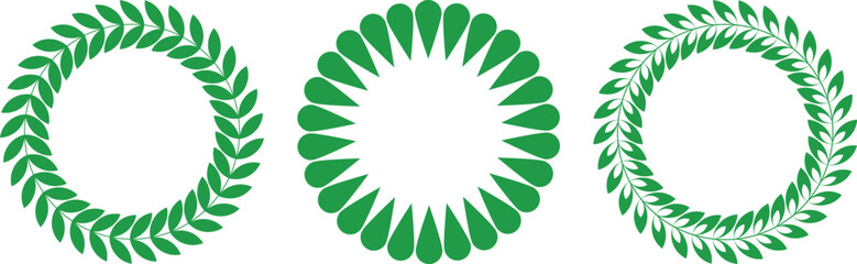 Leaf Wreath Vector Set for Nature, Eco, and Decorative Design Projects