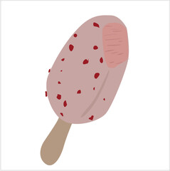 strawberry stick ice cream. Illustration Strawberry Ice Cream Stick