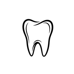 Obraz premium Simple graphic illustration of a tooth, perfect for dental clinics, oral hygiene awareness, or medical branding