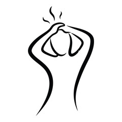 Stylized illustration of a person with hands on face