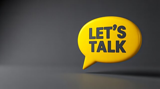 Lets talk speech bubble representing communication and conversation
