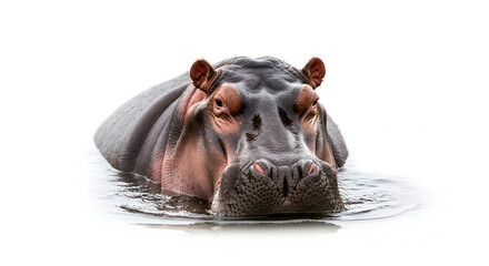 Fototapeta premium hippopotamus in water isolated