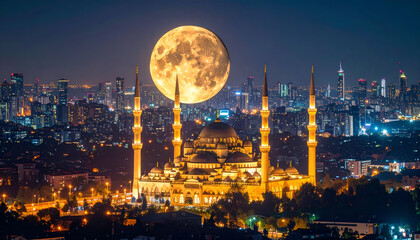 An open Quran with Arabic calligraphy and illuminated pages, symbolizing Islamic faith and knowledge