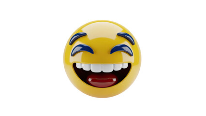 Fototapeta premium 3D Emoji Face: Joyful Laughing with Open Mouth and Eyes