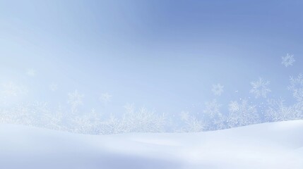 Fototapeta premium Winter Snowflake Background with Wide Lower White Copy Space
