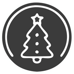 Christmas tree with star inside circle