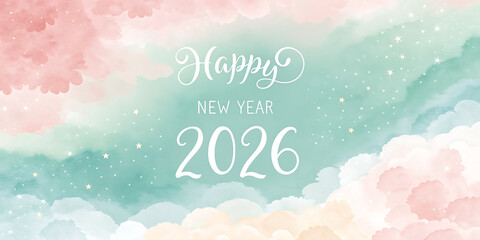 Stylish Happy New Year 2026 Greeting Card