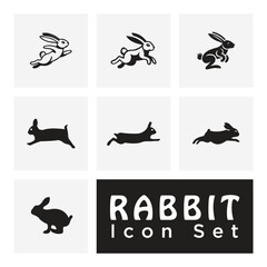Rabbit icon set logo template