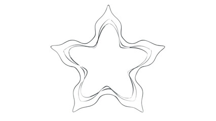 Stylized Outline of a Star with Wavy, Layered Edges on White Background drawing sketch