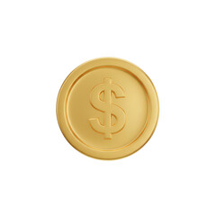Gold Coin with Dollar Sign Emblem.