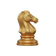 Golden Chess Knight Piece Close Up.