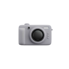 Fototapeta premium Gray Digital Camera Front View Device.