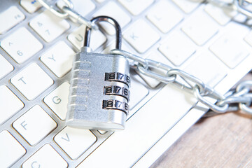 internet security concept on keyboard