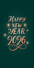 Elegant Happy New Year 2026 Greeting Cards