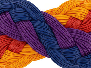 Braided multicolored cables representing the unity of diverse perspectives