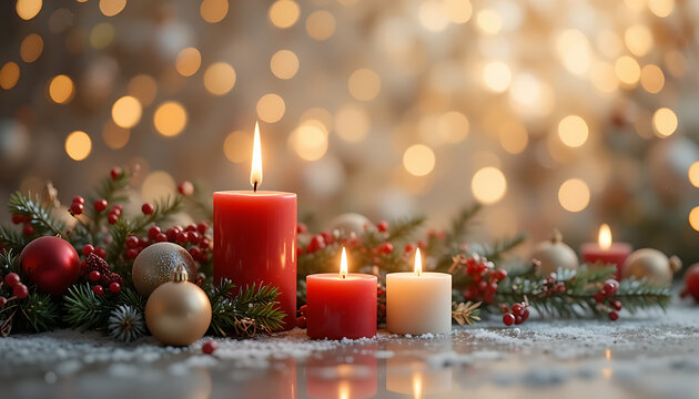 christmas candles and decorations - Powered by Adobe