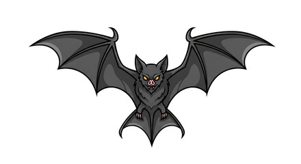Fototapeta premium Black Bat Flying with Red Eyes.