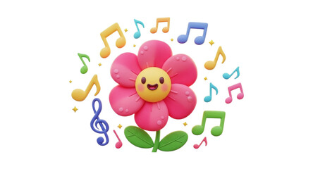 Flower with musical notes 