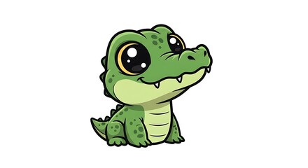 Fototapeta premium Cartoon Crocodile Character Illustration.