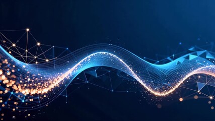 Abstract digital wave with network connections - Powered by Adobe