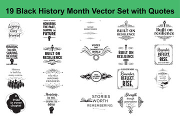 Naklejka premium Black history month Legacy lives forward quote with abstract face and dots symbolizing forward movement