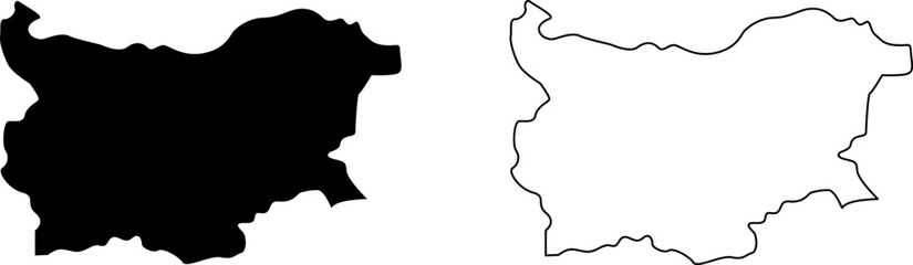 Simple Map Silhouette and Outline of Bulgaria - High-Quality Vector Illustration © mohammad
