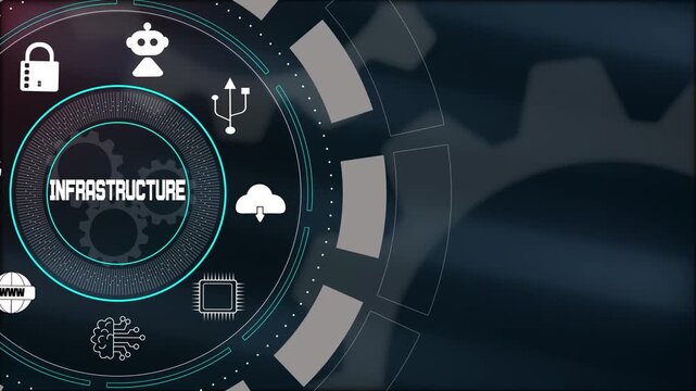 Managing robust digital foundations with modern cloud infrastructure systems featuring professional technical network symbols.