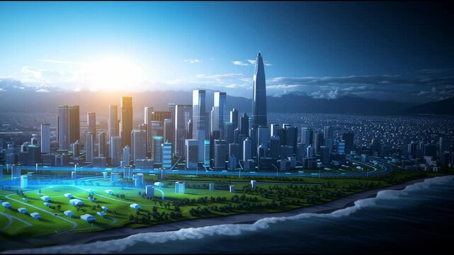 The innovation smart city system provides warnings about natural disasters such as tsunamis, earthquakes, and PM2.5 levels via high-speed internet signals.