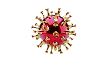 3D Render of a Coronavirus on White Background