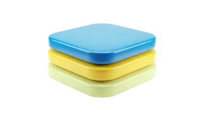 Colorful Stacked Squares on White Background