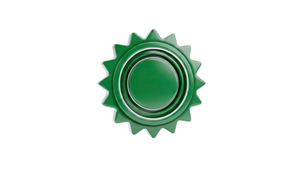 Green Award Badge on White Background