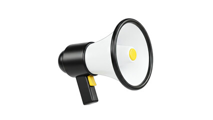 Megaphone Announcing Message on White Background