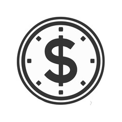 Obraz premium Time is Money Icon with Dollar Sign, Circle, and Clock Representation, Finance, Investment