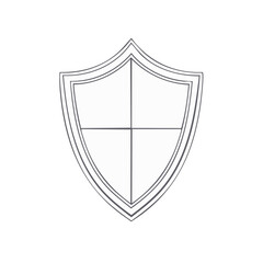 Minimalist Shield Icon Medieval Symbol of Protection in Simple Line Art Style Clean and Modern