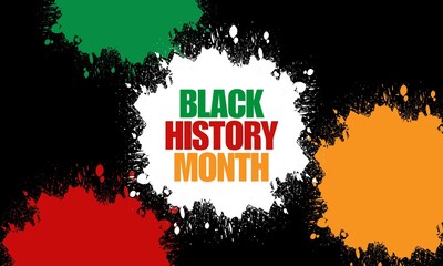 Black History Month. African American History Month with grunge shapes