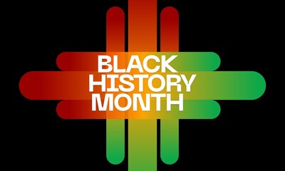 Black History Month with gradient shapes. African American History Month 