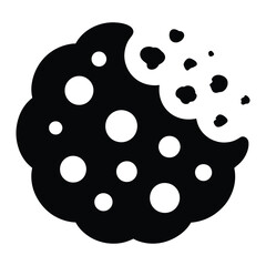Cookie with crumbs Vector, Silhouette, Illustration