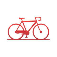 Obraz premium Simple Red Bicycle Illustration for Design Projects, Cycle Art, Minimalist Bike Icon