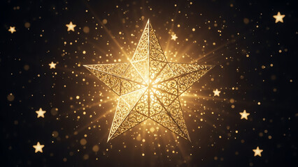 Golden starburst with intricate design