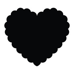 Heart-shaped cookie Vector, Silhouette, Illustration
