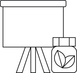 Fototapeta premium A white background with a black and white drawing of a projector